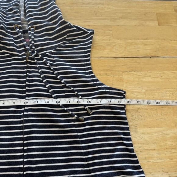 Forcynthia Beachwear Terry Swim Coverup Hoodie Zip Up Dress Striped Top Medium - Picture 5 of 9